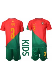 Portugal Pepe #3 Babyklær Hjemme Fotballdrakt til barn VM 2022 Korte ermer (+ Korte bukser)